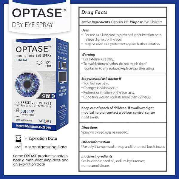 Optase Comfort Dry Eye Spray - Preservative Free Artificial Tears Drops Alternative - Dry Eye Drops in a Convenient Spray - Multi-Use Bottle, Contact Lens Safe - .58 fl oz - Image 2
