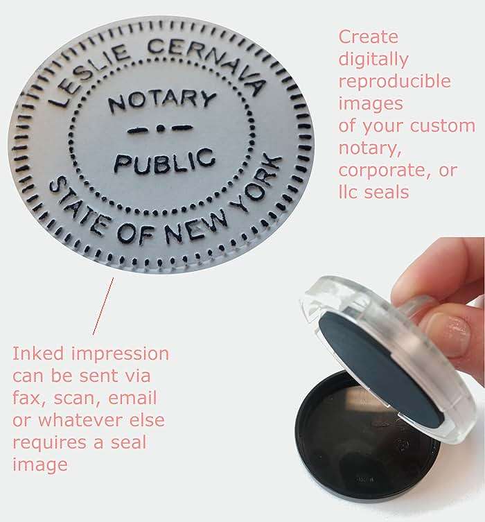Hubco Seal Impression Inker, Shiny, 2-inch Round Diameter - Image 1