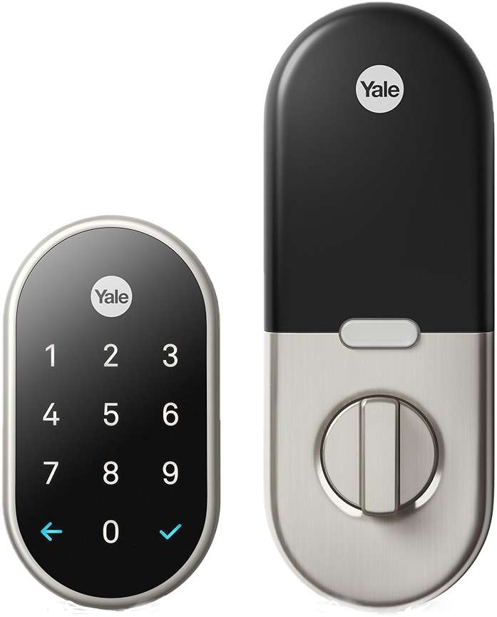 Google Nest x Yale Lock - Tamper-Proof Smart Lock for Keyless Entry - Keypad Deadbolt Lock for Front Door - Satin Nickel - Image 1
