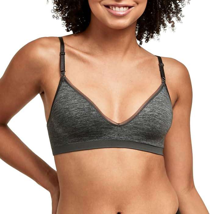 Hanes Women's Wireless T-Shirt Bra, Comfy Support Lightweight Lounge Bra, Convertible Straps - Image 1
