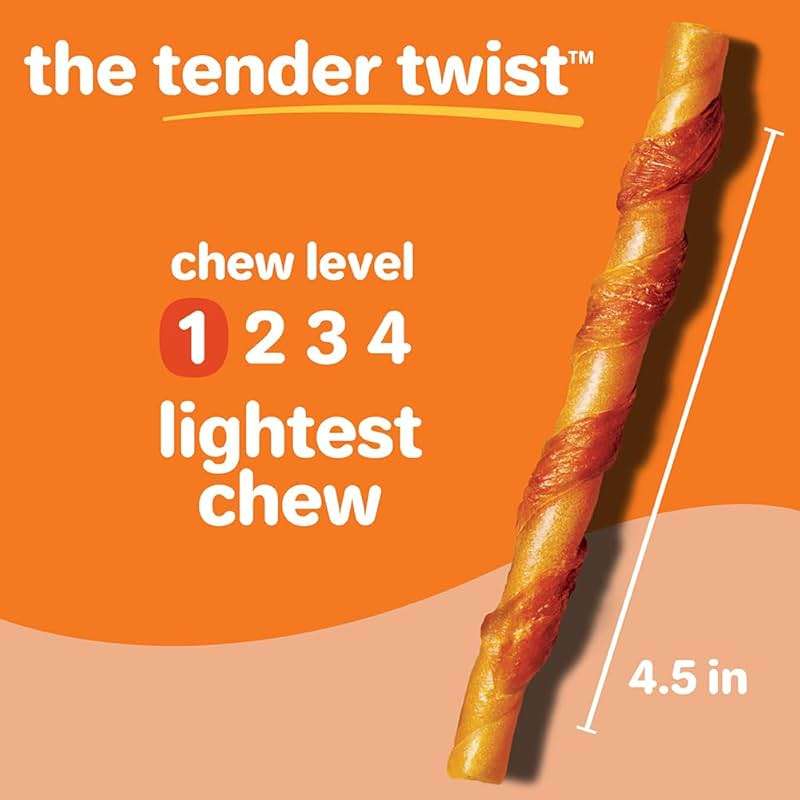 Hartz Oinkies Tender Twists Rawhide‑Free Dog Chews with Real Chicken Breast, Highly Digestible, Long‑Lasting Treats, 18 Count - Image 8
