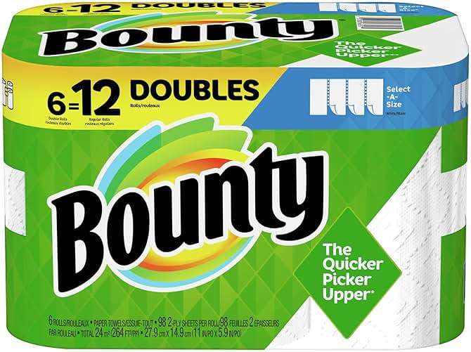 Bounty Select-A-Size Paper Towels, White, Big Rolls, 6 Count of 74 Sheets Per Roll, 6 Count (Pack of 1) - Image 1