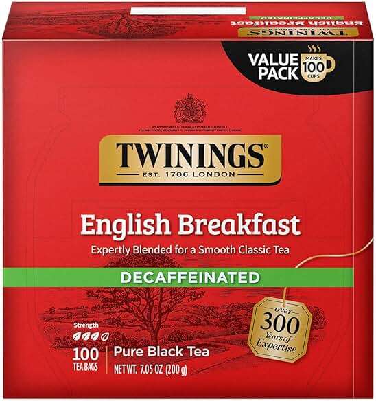 TWININGS TEA, TEA, DECAF, ENGLISH BRKFAST, Pack of 6, Size 50 BAG - No Artificial Ingredients - Image 1