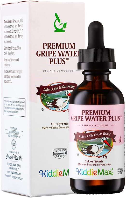 Maxi Health Gripe Water for Babies – Fast Acting Homeopathic Colic Calm Baby Gas Drops for Newborns – Natural Chamomile, Ginger, Peppermint & Fennel Baby Water for Hiccups (2 fl oz) - Image 2