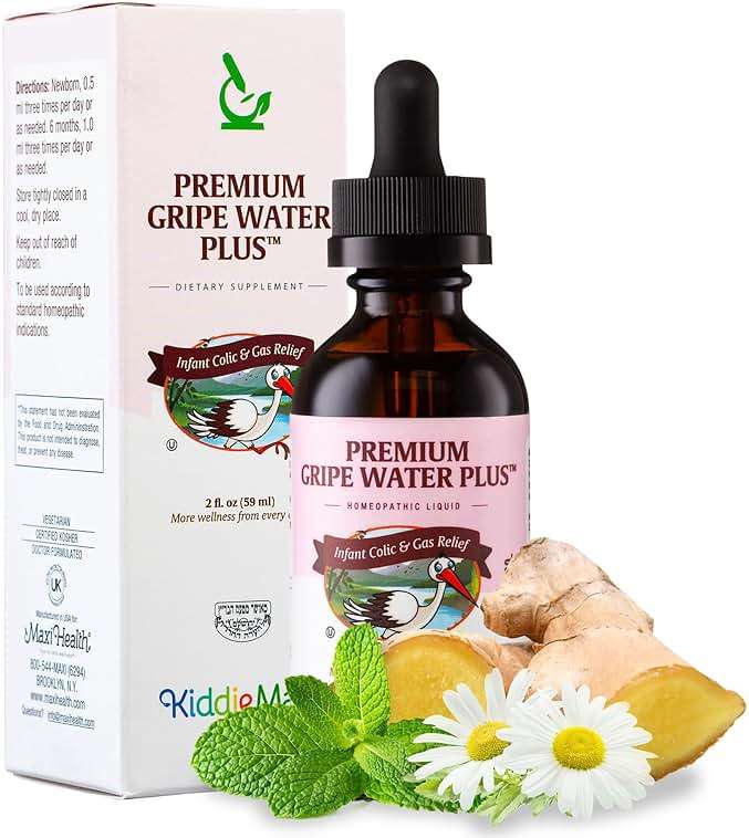 Maxi Health Gripe Water for Babies – Fast Acting Homeopathic Colic Calm Baby Gas Drops for Newborns – Natural Chamomile, Ginger, Peppermint & Fennel Baby Water for Hiccups (2 fl oz) - Image 7