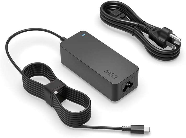 Superer 65W USB C Laptop Charger for Lenovo ThinkPad Yoga IdeaPad Chromebook - Image 1