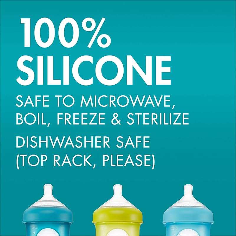 Boon Nursh Reusable Replacement Pouch with Collapsible Silicone Pouch Design - Everyday Baby Essentials - Stage 2 Medium Flow Baby Bottles - Gray - 8 Oz - Image 6