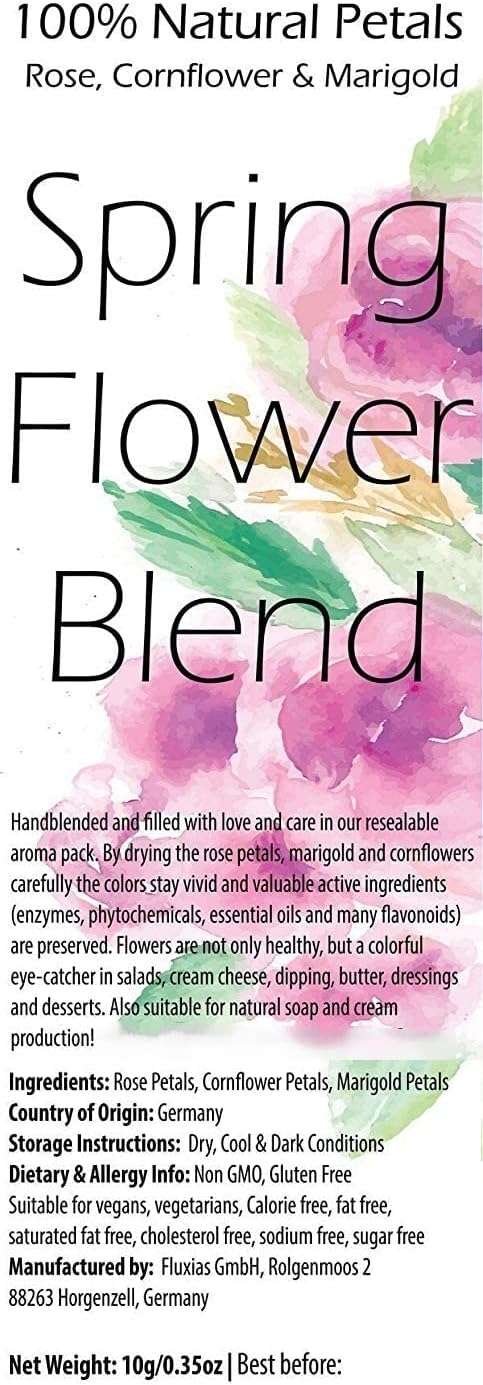 Spring Flower Blend – Edible flowers - Rose, Cornflower and Marigold - All natural, Culinary grade Delights (0.35oz) - Premium Quality - Perfect for Beverages, Cakes - Image 7