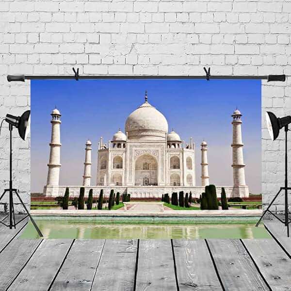 LYLYCTY 7x5ft Taj Mahal Backdrop Indian Famous Architectural Taj Mahal Photography Background and Studio Photography Backdrop Props LYLX207 - Image 2