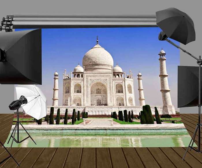 LYLYCTY 7x5ft Taj Mahal Backdrop Indian Famous Architectural Taj Mahal Photography Background and Studio Photography Backdrop Props LYLX207 - Image 6