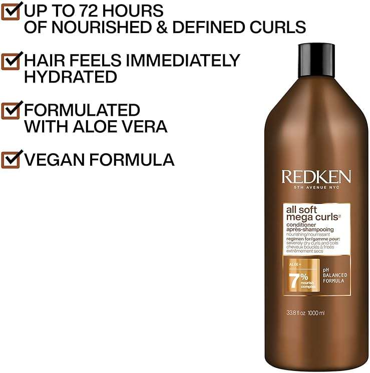 Redken All Soft Mega Curls Conditioner For Extremely Dry Curly & Coily Hair - Nourishes & Softens Severely Dry Hair - Image 3