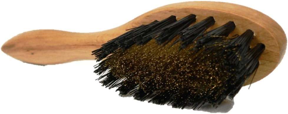 Valentino Garemi Suede & Nubuck Cleaning Brush – Brass + Polymer Bristles for Stain & Spot Removal on Shoes, Boots and Garments – Wooden Handle – Made in Germany - Image 2
