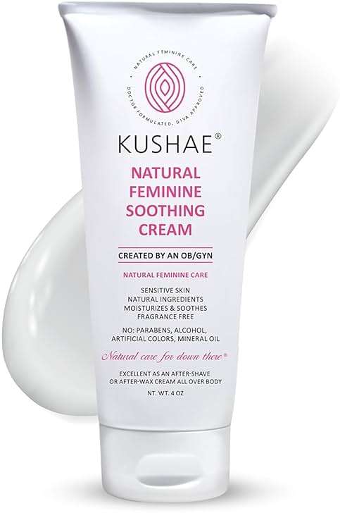 Kushae Feminine Soothing After Shave Cream - OB/GYN Made, Natural, Fragrance Free, Aloe-Based, pH Balanced Intimate Moisturizer for Women 4oz - Image 1