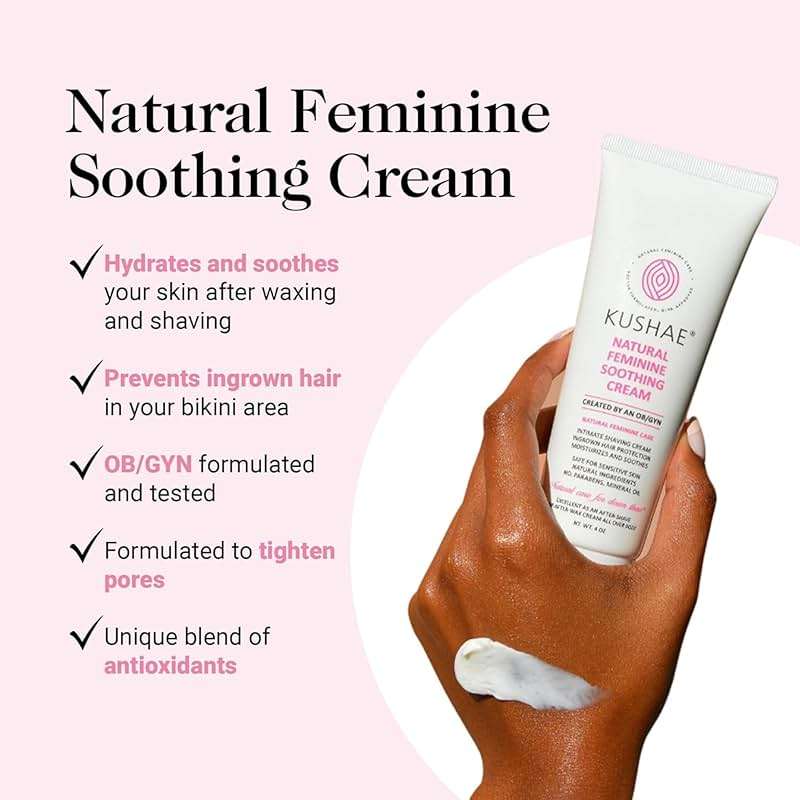 Kushae Feminine Soothing After Shave Cream - OB/GYN Made, Natural, Fragrance Free, Aloe-Based, pH Balanced Intimate Moisturizer for Women 4oz - Image 2