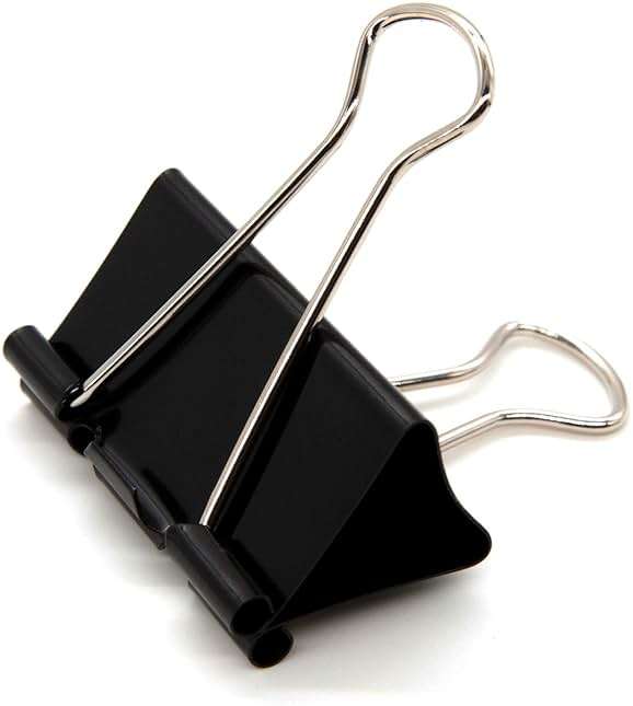DSTELIN Large Binder Clips 1.6-Inch (24 Pack), Big Paper Clamps Clips for Office Supplies, 1.6-Inch/41mm Width, 0.7-Inch/18mm Capacity, Black - Image 1