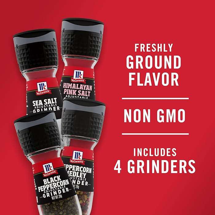 McCormick Salt & Pepper Grinder Variety Pack, Himalayan Pink Salt, Sea Salt, Black Peppercorn, and Peppercorn Medley, 6.47 oz - Image 14