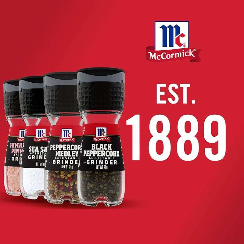 McCormick Salt & Pepper Grinder Variety Pack, Himalayan Pink Salt, Sea Salt, Black Peppercorn, and Peppercorn Medley, 6.47 oz - Image 17