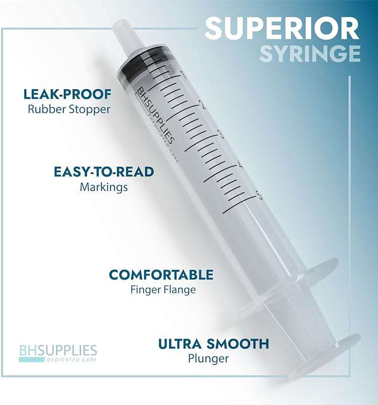 BH Supplies 1mL Luer Slip Tip Syringes (No Needle) - Sterile, Individually Wrapped - 100 Syringes - Image 2