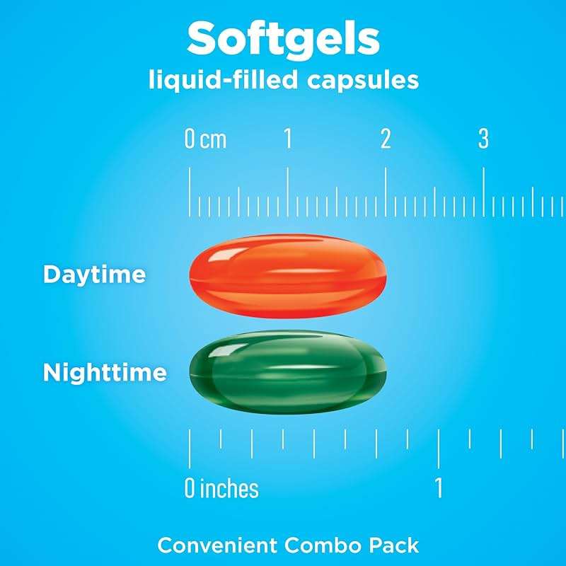 Amazon Basic Care Cold and Flu Relief, Daytime and Nighttime Combo Pack Softgels for Multi-Symptom Relief, Sore Throat, Cough, Nasal Congestion, Headache, 48 Count (Pack of 1) - Image 7