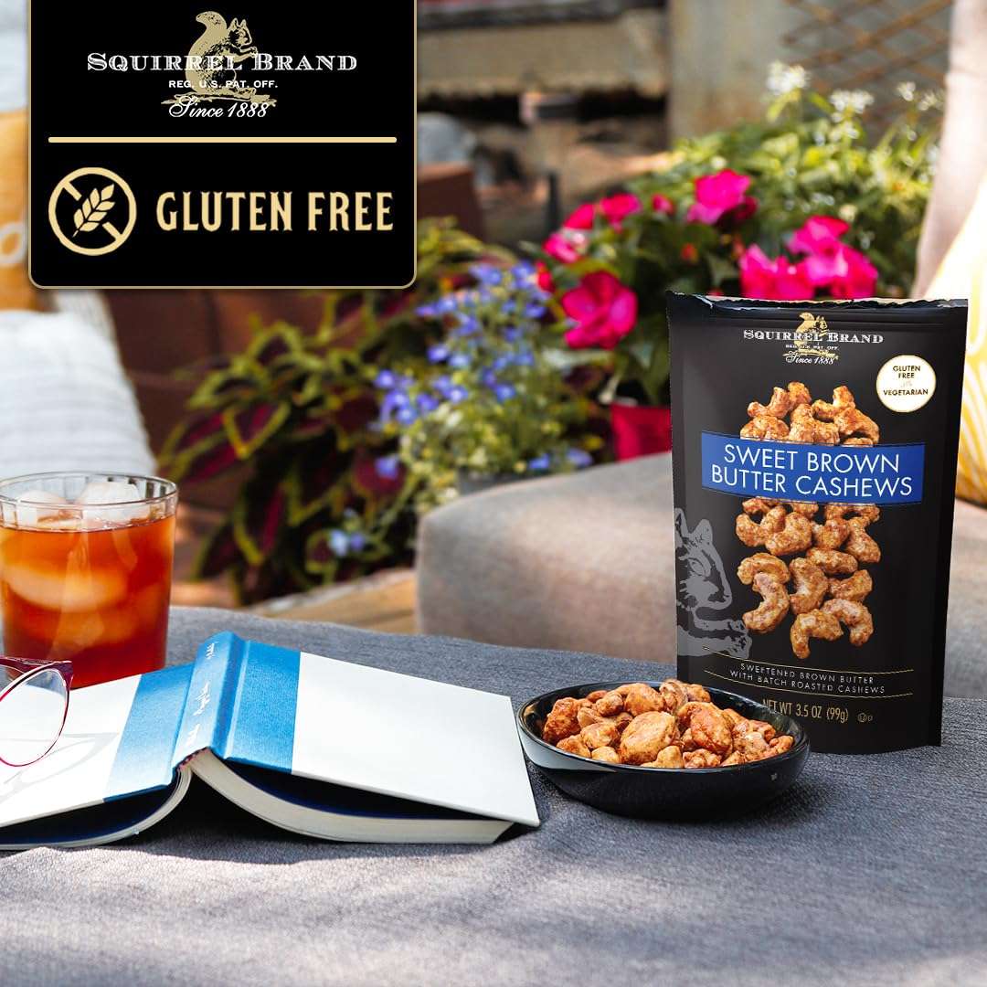 Squirrel Brand Sweet Brown Butter Cashews, 3.5 Ounces Resealable Bag, Gluten Free, Vegetarian - Image 3