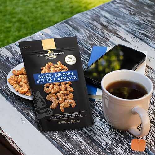 Squirrel Brand Sweet Brown Butter Cashews, 3.5 oz Resealable Bag, Gourmet Flavored Cashews Nuts, Gluten Free, Vegetarian - Image 4
