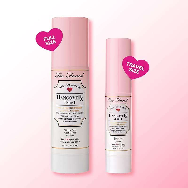 Too Faced Hangover 3-in-1 Primer & Setting Spray | Soothing & Hydrating Setting Spray for Face Makeup | Coconut Water - Image 5