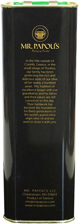 Mr. Papou's Authentic Greek Extra Virgin Olive Oil – Polyphenol Rich, First Cold Pressed, Family Owned, Single Region, Harvested in Greece – 3 Liter (101.4 fl oz) - Image 3