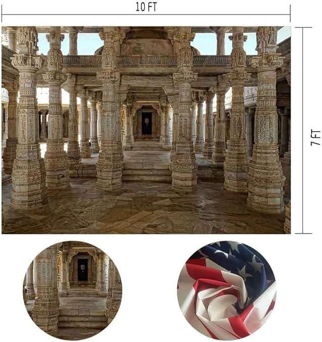 MTMETY 10x7Ft Beautiful Magical Old Indian Temple Background Photo Video Studio Photography GEME398 - Image 2
