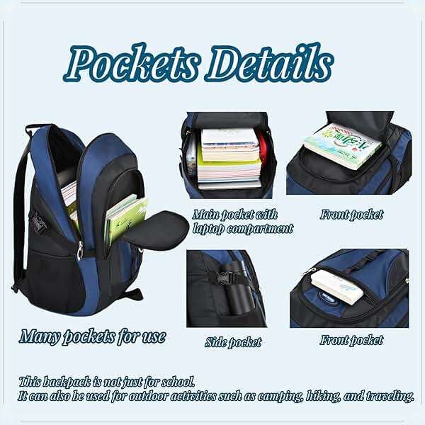 VIDOSCLA Teens Elementary School Backpack Casual Day pack Students Book Bags Outdoor Travel Knapsack Bags for Boys Girls - Image 4