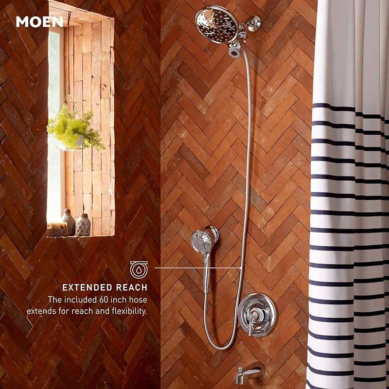 Moen Engage Chrome Magnetix 2-in-1 Combo Rain Showerhead with Detachable Handheld Shower Spray, Featuring Magnetic Docking System, 26009 - Image 4