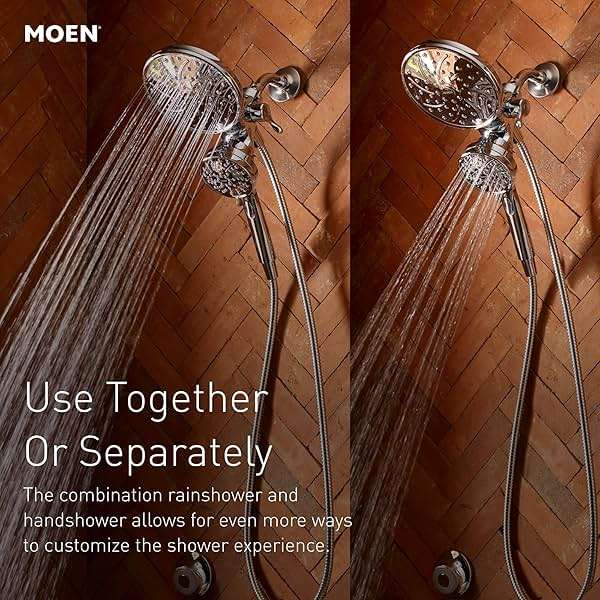 Moen Engage Chrome Magnetix 2-in-1 Combo Rain Showerhead with Detachable Handheld Shower Spray, Featuring Magnetic Docking System, 26009 - Image 5