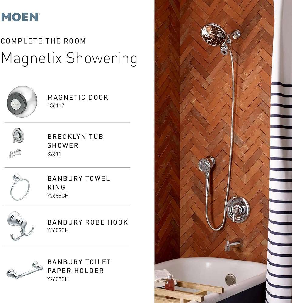 Moen Engage Chrome Magnetix 2-in-1 Combo Rain Showerhead with Detachable Handheld Shower Spray, Featuring Magnetic Docking System, 26009 - Image 6