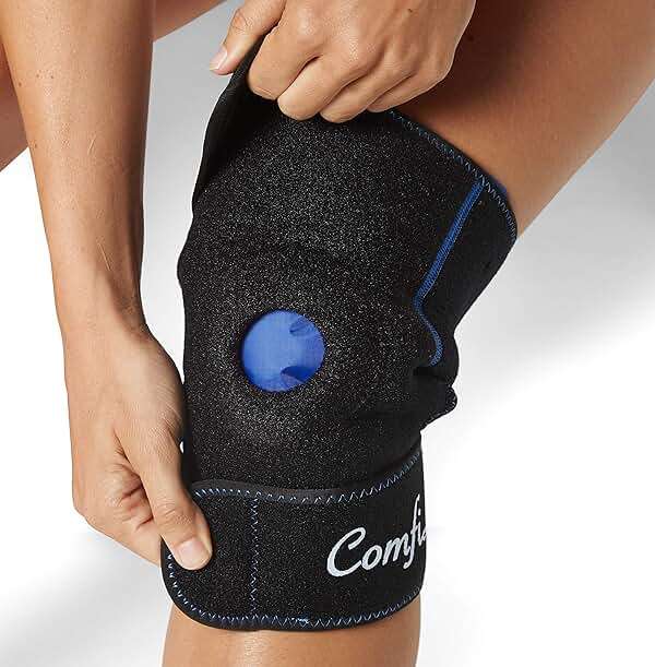 ComfiLife Knee Ice Pack with Wrap Reusable Hot & Cold Therapy Gel Pack Adjustable Compression Support for Injuries, Pain, Surgery, Arthritis, Meniscus and More - Image 1
