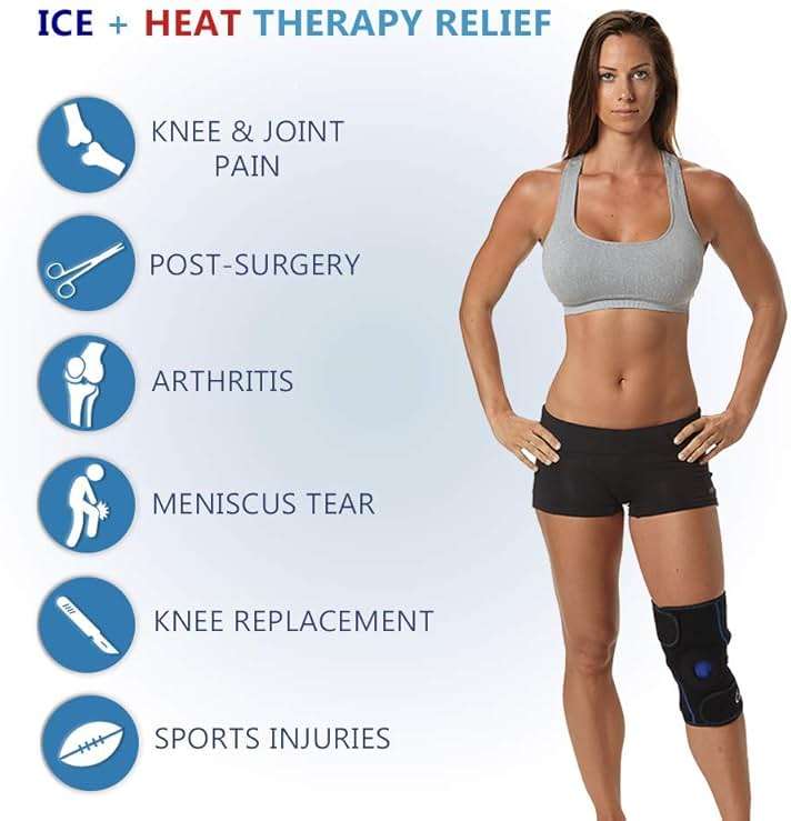 ComfiLife Knee Ice Pack with Wrap Reusable Hot & Cold Therapy Gel Pack Adjustable Compression Support for Injuries, Pain, Surgery, Arthritis, Meniscus and More - Image 3