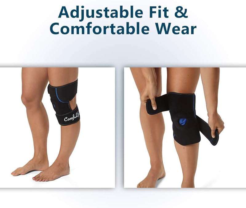 ComfiLife Knee Ice Pack with Wrap Reusable Hot & Cold Therapy Gel Pack Adjustable Compression Support for Injuries, Pain, Surgery, Arthritis, Meniscus and More - Image 4