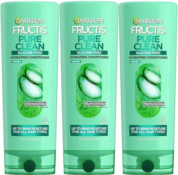 Garnier Fructis Pure Clean Hydrating Conditioner, 12 Fl Oz, 3 Count (Packaging May Vary) - Image 1