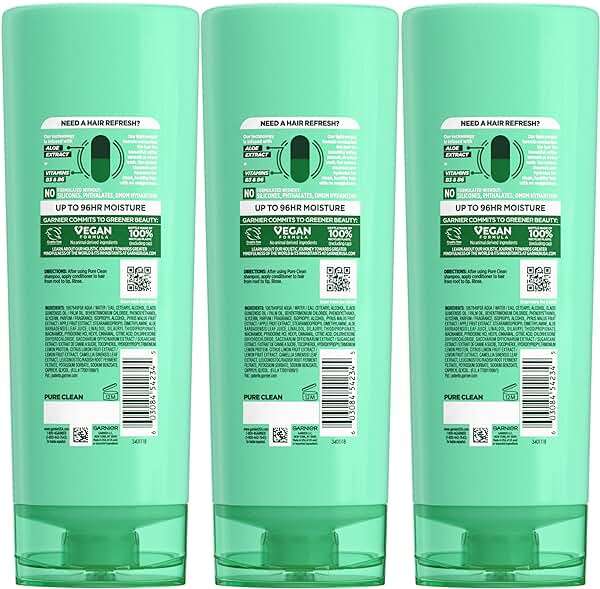 Garnier Fructis Pure Clean Hydrating Conditioner, 12 Fl Oz, 3 Count (Packaging May Vary) - Image 2
