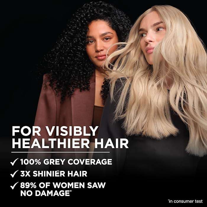 Garnier Olia Hair Color, Ammonia-Free Permanent Hair Dye, Oil-Powered Formula for 100% Gray Coverage and 3x Shinier Hair, Vegan & Cruelty Free, 1.0 Black, 2 Count - Image 3