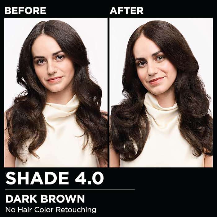 Garnier Olia Hair Color, Ammonia-Free Permanent Hair Dye, Oil-Powered Formula for 100% Gray Coverage and 3x Shinier Hair, Vegan & Cruelty Free, 4.0 Dark Brown, 2 Count - Image 2