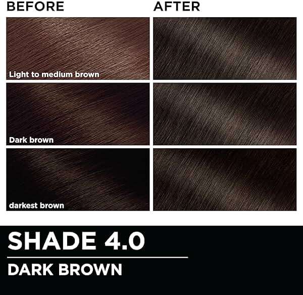 Garnier Olia Hair Color, Ammonia-Free Permanent Hair Dye, Oil-Powered Formula for 100% Gray Coverage and 3x Shinier Hair, Vegan & Cruelty Free, 4.0 Dark Brown, 2 Count - Image 5