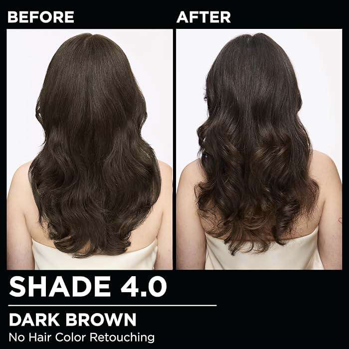 Garnier Olia Hair Color, Ammonia-Free Permanent Hair Dye, Oil-Powered Formula for 100% Gray Coverage and 3x Shinier Hair, Vegan & Cruelty Free, 4.0 Dark Brown, 2 Count - Image 6