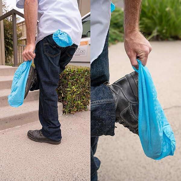 Disposable Boot Covers for Guests, 200 Pcs Non Slip Durable Clean Home Shoe Covers, Two Size for Men and Women - Image 4
