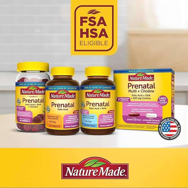 Nature Made Prenatal Vitamins for Women with Folic Acid + DHA, Prenatal Vitamin and Mineral Supplement for Daily Nutritional Support, 110 Softgels, 110 Day Supply - Image 5