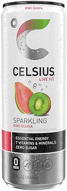 CELSIUS Sparkling Kiwi Guava, Sugar Free Energy Drink, 12 Fl Oz (Pack of 12) - Image 5