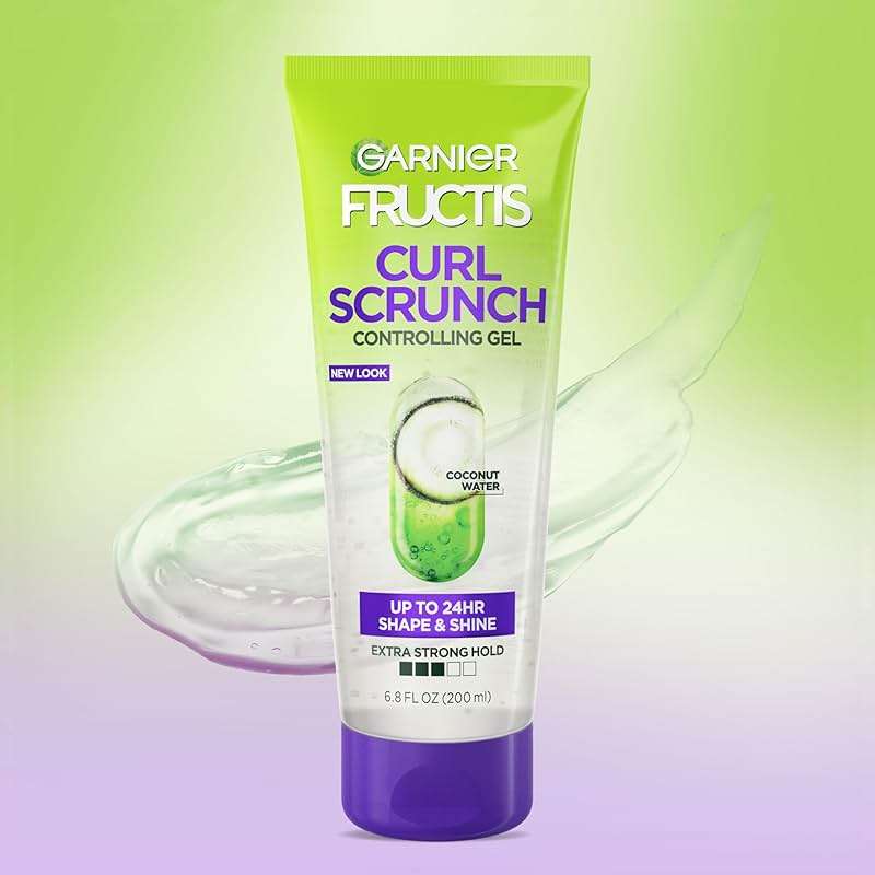 Garnier Fructis Curl Control Scrunching Hair Gel, Curl Jelly for Curly, Wavy, and Coily Hair with Frizz & Edge Control, Up to 24 HR Shape & Shine, 6.8 Fl Oz, 3 Count (Packaging May Vary) - Image 3