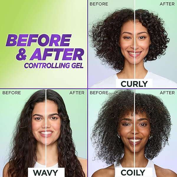 Garnier Fructis Curl Control Scrunching Hair Gel, Curl Jelly for Curly, Wavy, and Coily Hair with Frizz & Edge Control, Up to 24 HR Shape & Shine, 6.8 Fl Oz, 3 Count (Packaging May Vary) - Image 4