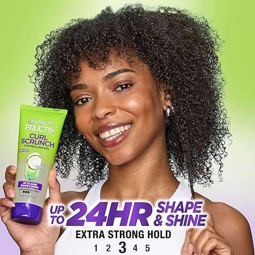 Garnier Fructis Curl Control Scrunching Hair Gel, Curl Jelly for Curly, Wavy, and Coily Hair with Frizz & Edge Control, Up to 24 HR Shape & Shine, 6.8 Fl Oz, 3 Count (Packaging May Vary) - Image 5