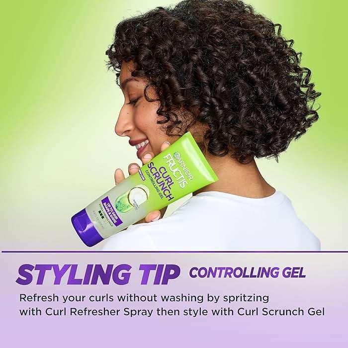 Garnier Fructis Curl Control Scrunching Hair Gel, Curl Jelly for Curly, Wavy, and Coily Hair with Frizz & Edge Control, Up to 24 HR Shape & Shine, 6.8 Fl Oz, 3 Count (Packaging May Vary) - Image 7