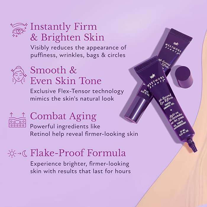 Westmore Beauty 60 Second Effects Tinted Firming Gel - Under Eye Cream For Puffiness And Bags Under Eyes - 10 mL Light to Medium - 0.33 Fl Oz - Image 2