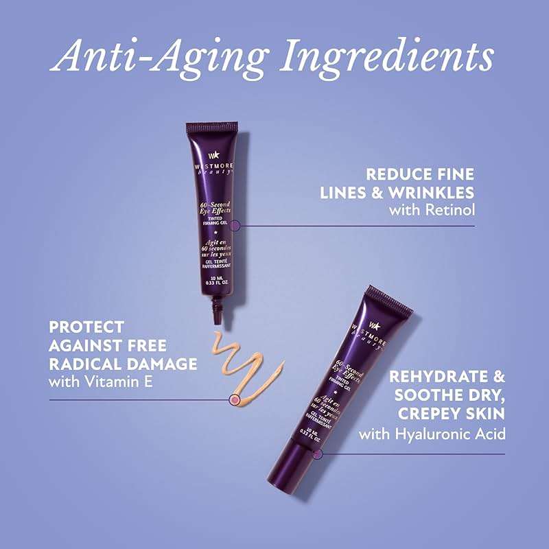 Westmore Beauty 60 Second Effects Tinted Firming Gel - Under Eye Cream For Puffiness And Bags Under Eyes - 10 mL Light to Medium - 0.33 Fl Oz - Image 5